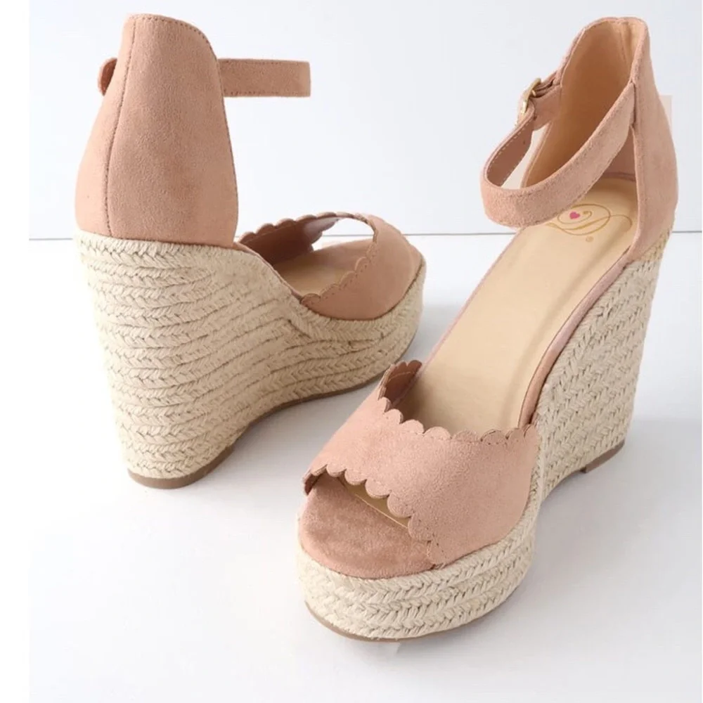🔥Soleia Mauve Suede Espadrille Wedges!
